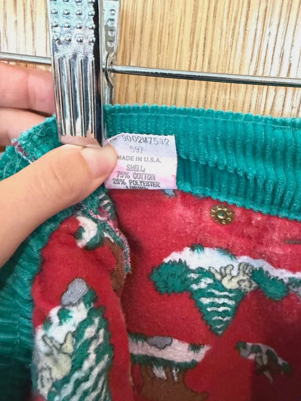 Vintage OshKosh B'gosh Green Corduroy Toddler Pants with Flannel Lining USA Made